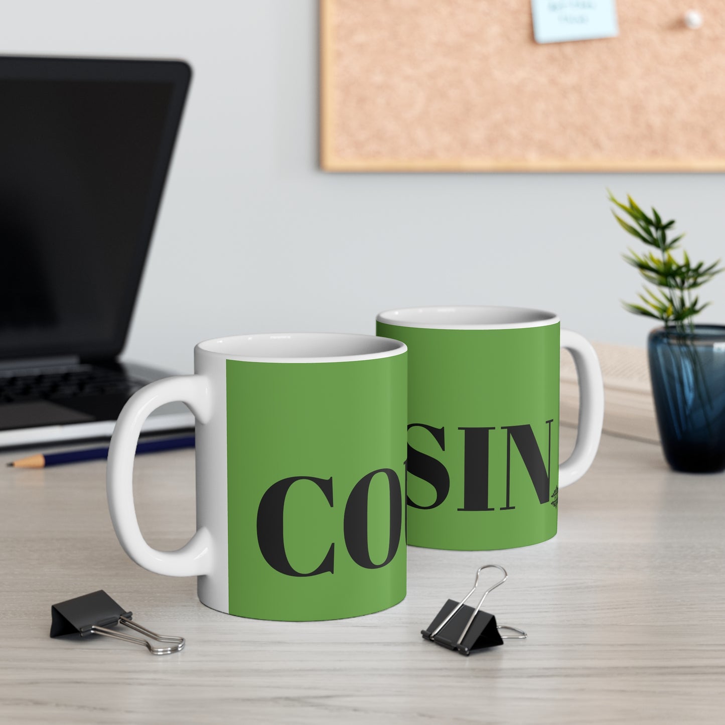 GREEN AND BLACK COUSIN MUG