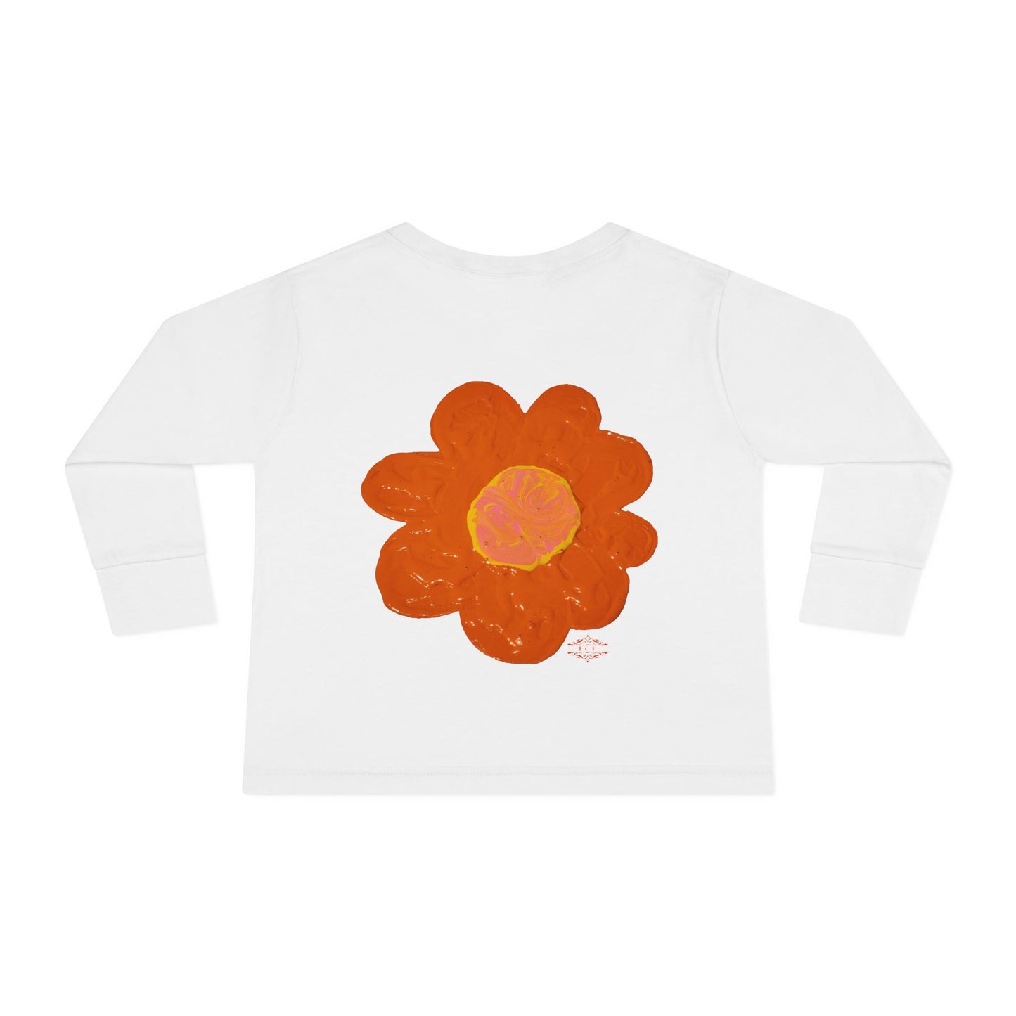 BIG ORANGE FLOWER TODDLER LONG SLEEVE TEE