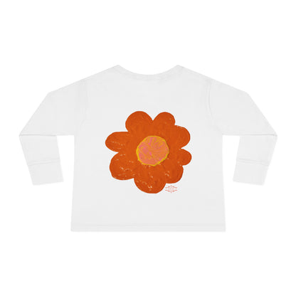 BIG ORANGE FLOWER TODDLER LONG SLEEVE TEE
