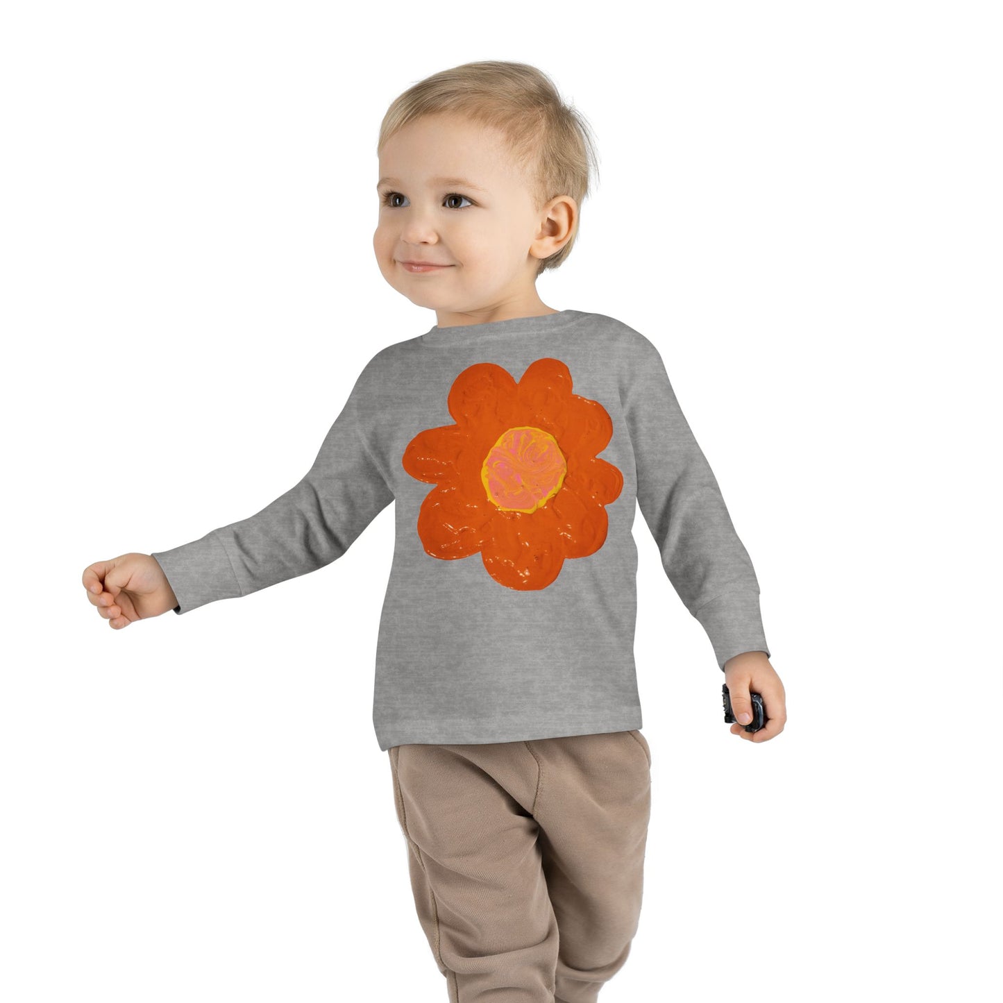 BIG ORANGE FLOWER TODDLER LONG SLEEVE TEE