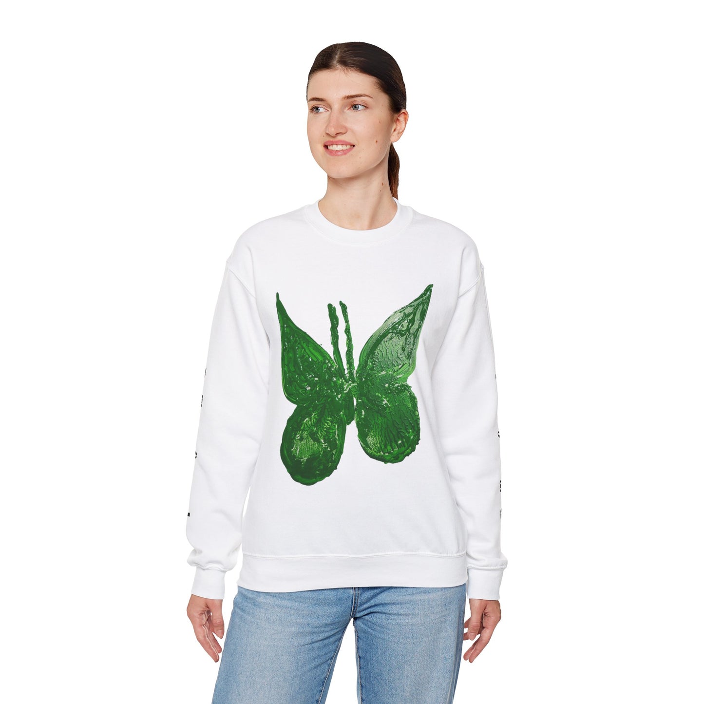 GREEN BUTTERFLY CREWNECK SWEATSHIRT