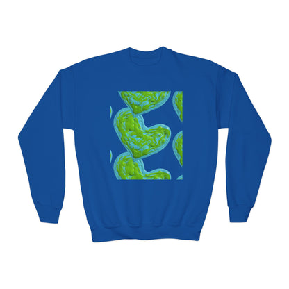 DREAMY BLUE AND GREEN HEARTS SWEATSHIRT
