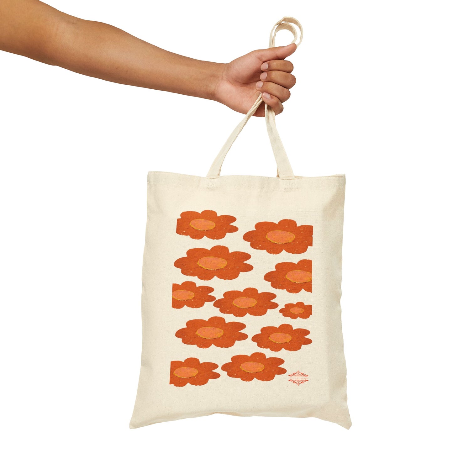 ECO-FRIENDLY VINTAGE FLORAL CANVAS TOTE BAG
