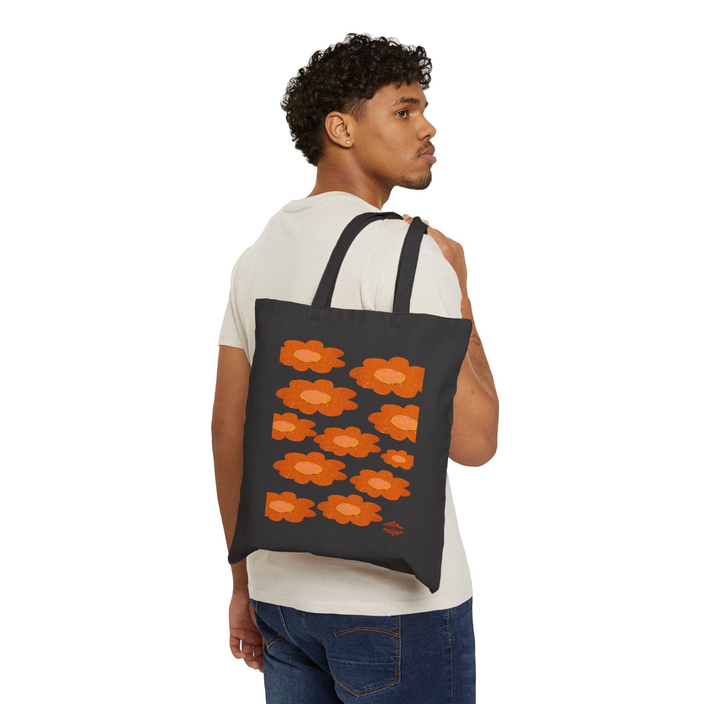 ECO-FRIENDLY VINTAGE FLORAL CANVAS TOTE BAG