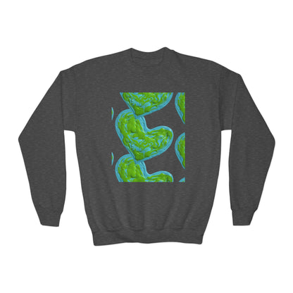DREAMY BLUE AND GREEN HEARTS SWEATSHIRT