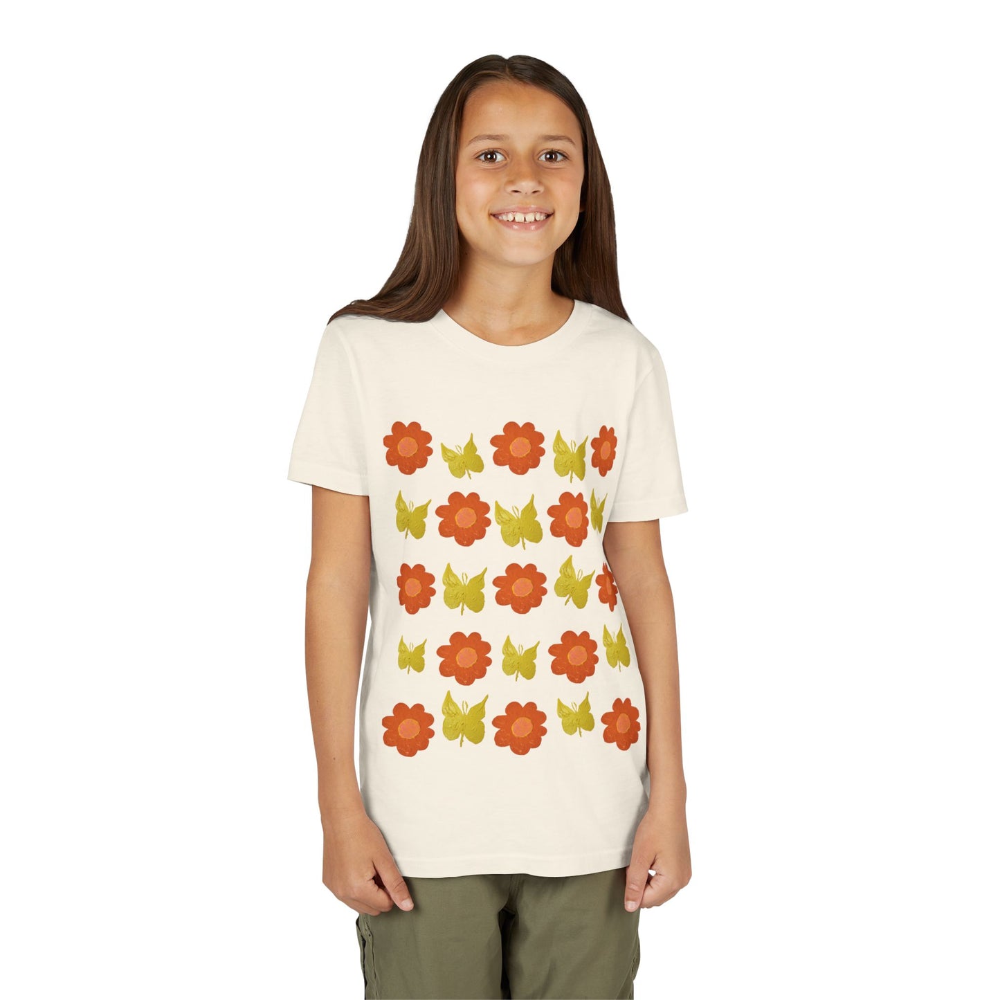 FLOWER AND BUTTERFLY TEE SHIRT