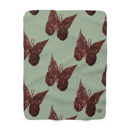 SAGE GREEN SHERPA FLEECE BLANKET