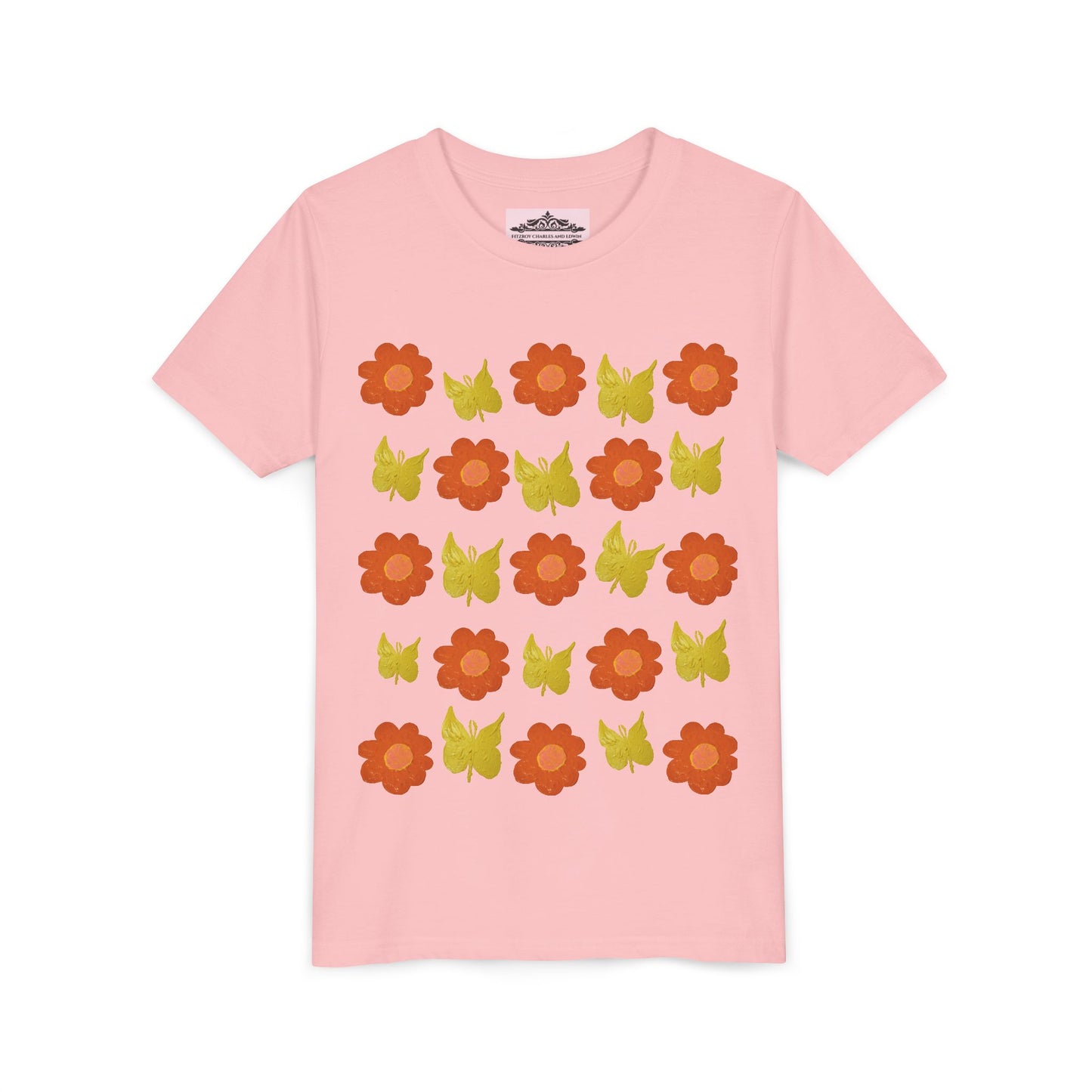 FLOWER AND BUTTERFLY TEE SHIRT