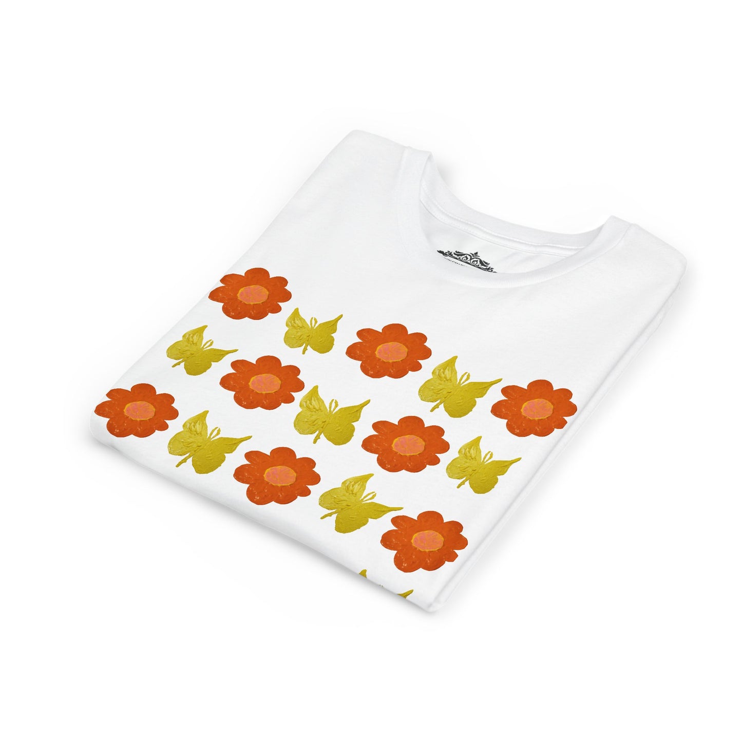 FLOWER AND BUTTERFLY TEE SHIRT