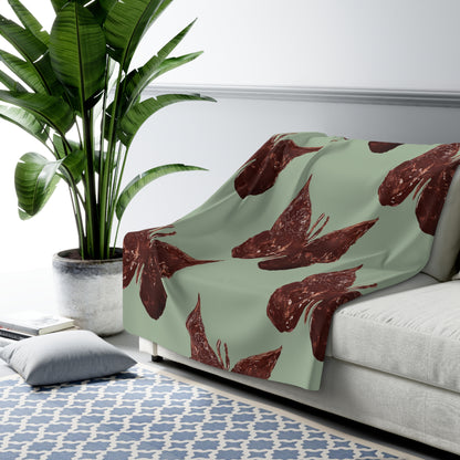 SAGE GREEN SHERPA FLEECE BLANKET