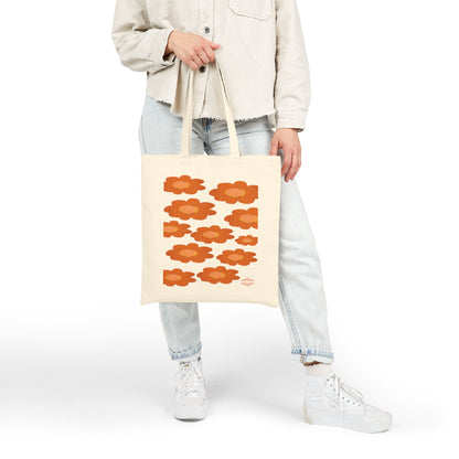 ECO-FRIENDLY VINTAGE FLORAL CANVAS TOTE BAG