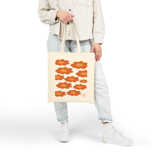 ECO-FRIENDLY VINTAGE FLORAL CANVAS TOTE BAG