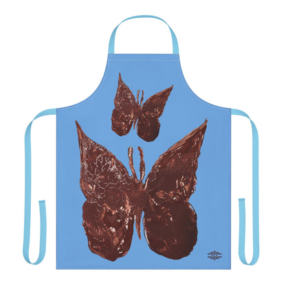 BLUE APRON WITH BROWN PAPILLON