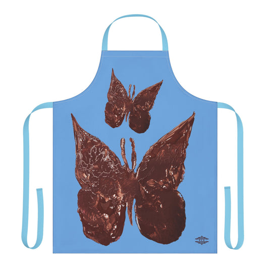 BLUE APRON WITH BROWN PAPILLON